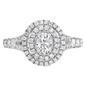 Diamond Classics&#8482; White Gold Oval & Round Diamond Engagement Ring - image 5