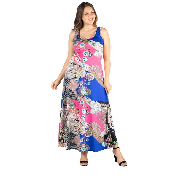 Plus Size 24/7 Comfort Apparel Tank Style A-Line Maxi Dress - image 