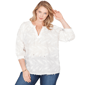 Plus Size Skyes the Limit Fresh Start 3/4 Sleeve Split Neck Blo - image 1