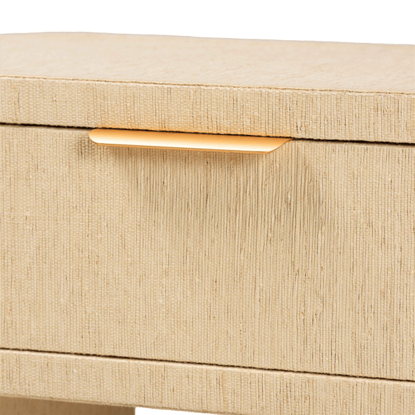 bali & parl Beauford Grasscloth 1-Drawer Nightstand with Shelf
