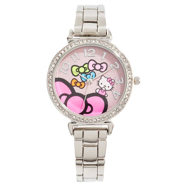 Womens Hello Kitty(R) Silver-Tone Bow Theme Dial Watch - HK8041 - image 