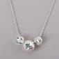 Sterling Silver 3 Graduated Diamond Cut Bead Necklace - image 1
