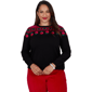 Plus Size Ruby Rd. Mysterious Romance Fair Isle Rose Sweater - image 1