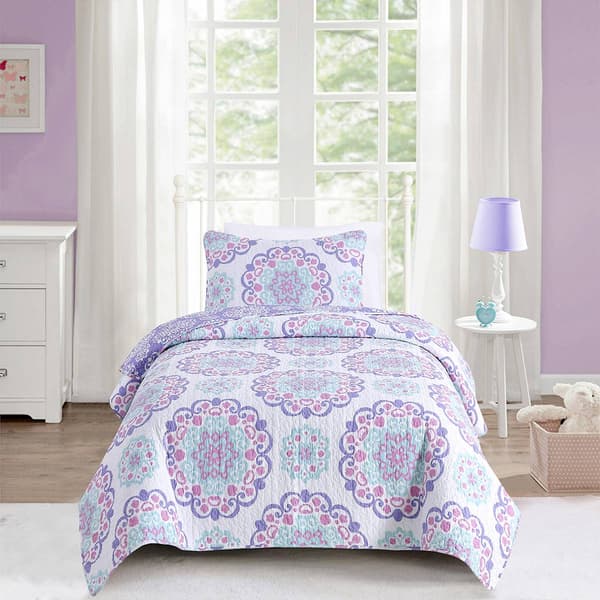 Alex &amp; Bella Vivian Floral Medallion Quilt Bedding Set - image 