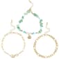 Jessica Simpson Figaro Chain Cowrie & Green Beaded Anklet Set - image 1
