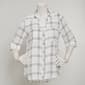 Juniors A. Byer Windowpane Button Front Portofino Blouse - image 1