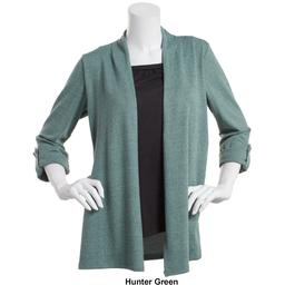 Plus Size Notations Long Sleeve Hacci 2Fer Top