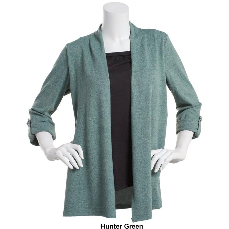 Plus Size Notations Long Sleeve Hacci 2Fer Top