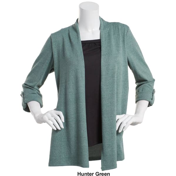 Plus Size Notations Long Sleeve Hacci 2Fer Top