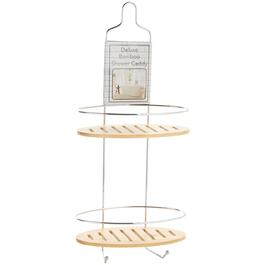 Deluxe Bamboo & Chrome Shower Caddy