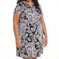 Plus Size MSK Short Sleeve Pattern ITY Half Zip Neck Dress - image 3