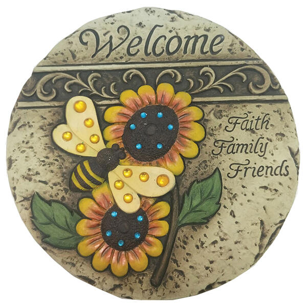 Santa's Workshop 9.5in. Sunflower Welcome Stepping Stone - image 