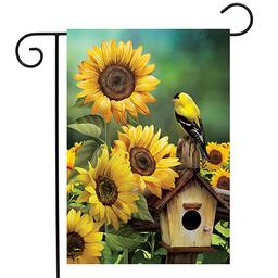 Gold Finch & Sunflower Garden Flag