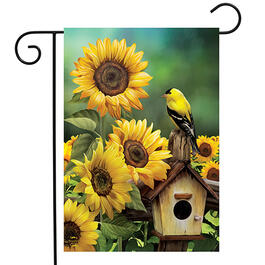 Gold Finch & Sunflower Garden Flag
