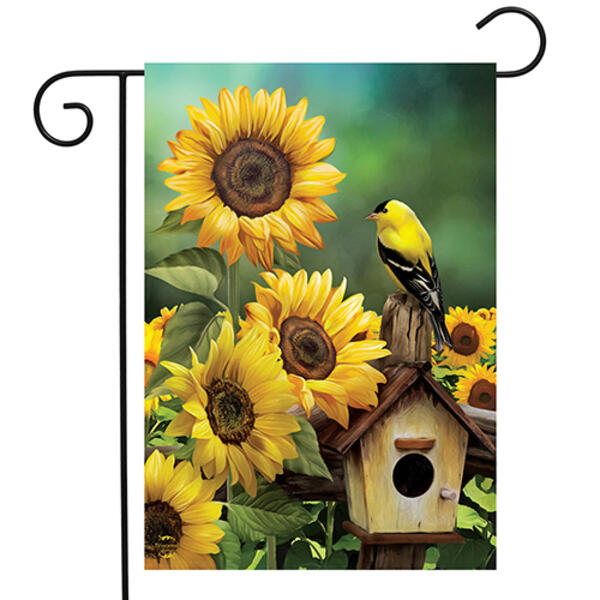 Gold Finch & Sunflower Garden Flag - image 