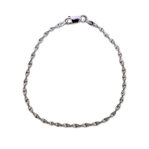 Sterling Silver 16in. Twist Herringbone Necklace - image 