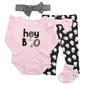 Baby Girl (3-9M) Baby Essentials 4pc. Hey Boo Ghosts Legging Set - image 1