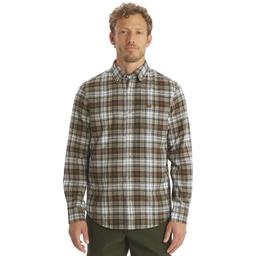 Mens LANDS END(R) Campside Flannel Shirt - Sepia