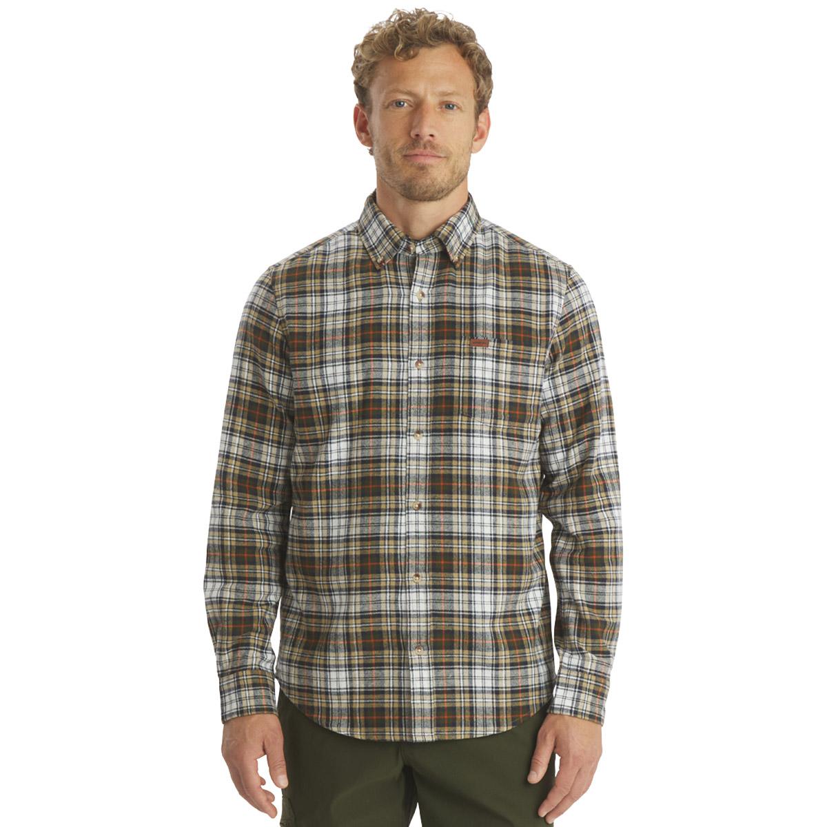 Mens LANDS END(R) Campside Flannel Shirt - Sepia