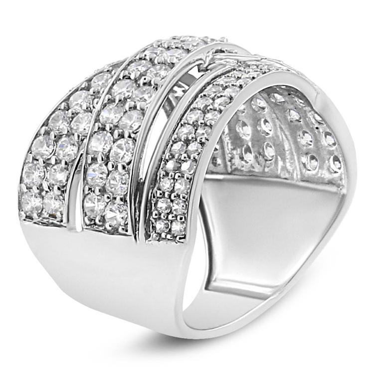 Haus of Brilliance Sterling Silver 2ctw. Diamond Bypass Ring