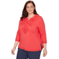 Plus Size Alfred Dunner Port Side 3/4 Sleeve Embroidery Blouse - image 3