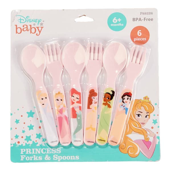 Baby Girl Disney Princess Fork & Spoon Set - image 