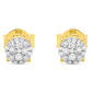 Nova Star® Gold Plated Lab Grown Diamond Cluster Stud Earrings - image 2