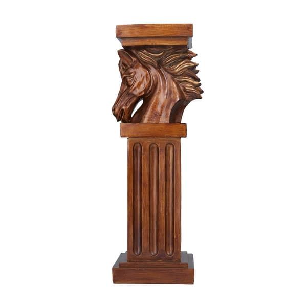 9th & Pike® Brown Polystone Traditional Pedestal Table