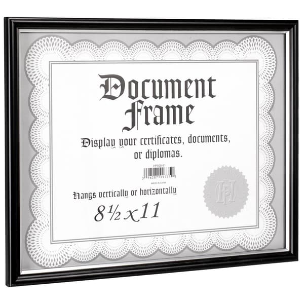 Malden Black w/ Silver Certificate Frame - 8.5 x 11