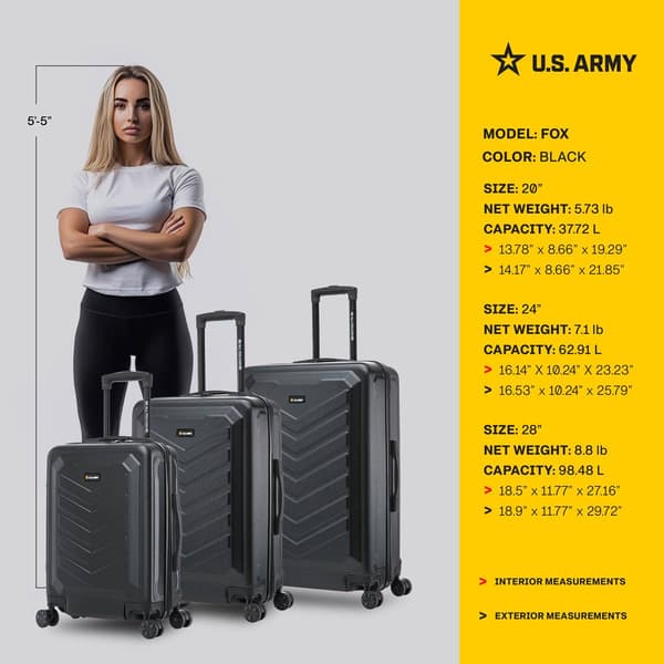 U.S. Army Fox 3pc. Luggage Set