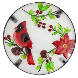 Northlight Seasonal Red Cardinal Glass Patio Side Table