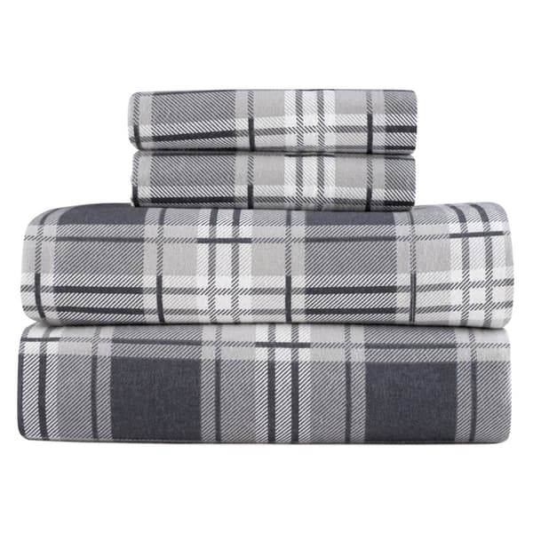 Kathy Ireland 100% Turkish Cotton Flannel Eden Plaid Sheet Set - image 