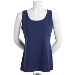 Petite Preswick & Moore® Solid Knit Satin Trim Tank Top