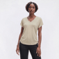 Petite Ninety Clothing Short Sleeve V-Neck Side Ruched Tee - image 3