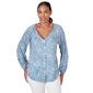 Womens Skye&#39;&#39;s The Limit Sky and Sea Long Sleeve Button Front Top - image 1