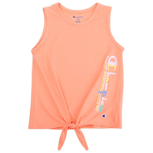 Girls (7-16) Champion(R) Logo Tie Front Tank Top - image 