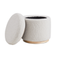 Linon Home Decor Blanche Storage Natural Sherpa Ottoman - image 2