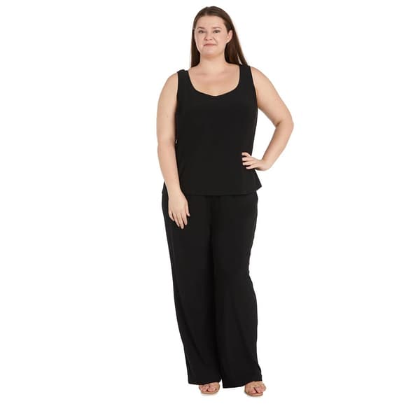 Plus Size R&M Richards Embroidered Sequin Duster Pants Set