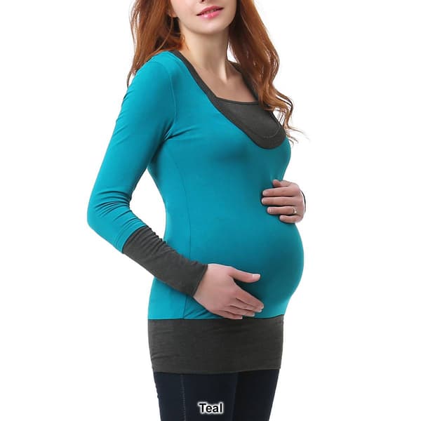 Womens Glow &amp; Grow® Color Block Maternity Hooded Top