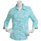 Womens Emily Daniels 3/4 Sleeve Knit To Fit Button Down - image 1