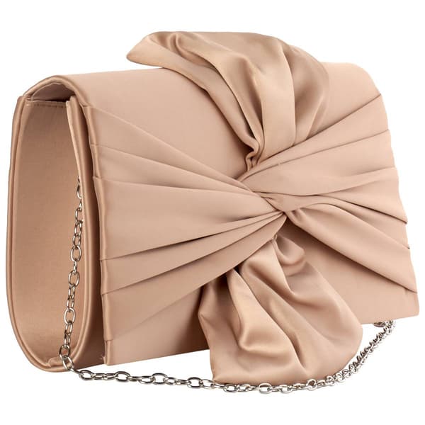 Sasha Satin Flap Clutch with Chain