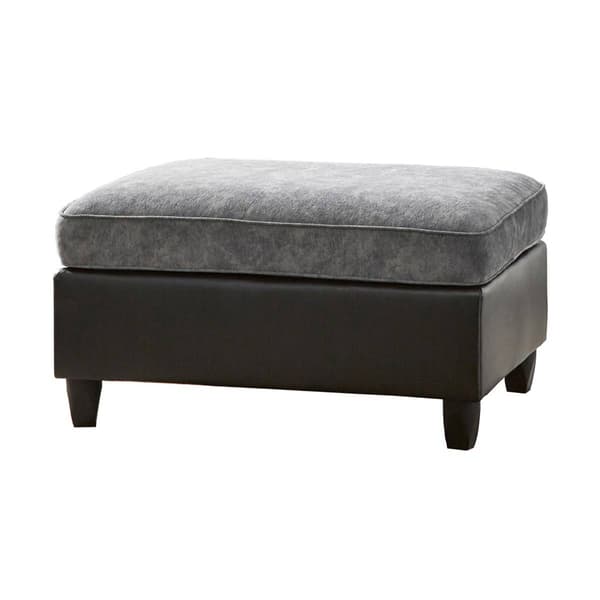 Coaster Pewter and Black Vinny Rectangle Upholstered Ottoman