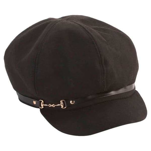 Womens Madd Hatter Newsboy Hat w/Horse Buckle - image 