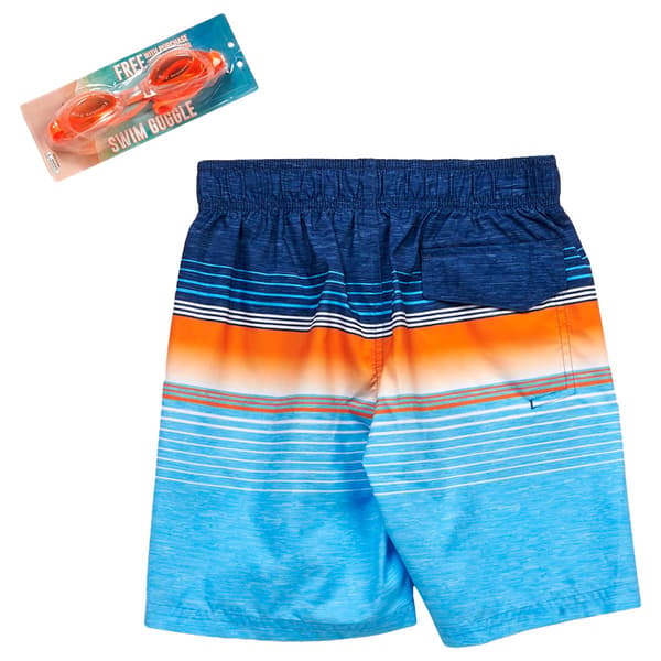 Boys (8-20) ZeroXposur Surf Stripe Blue Board Shorts & Goggles