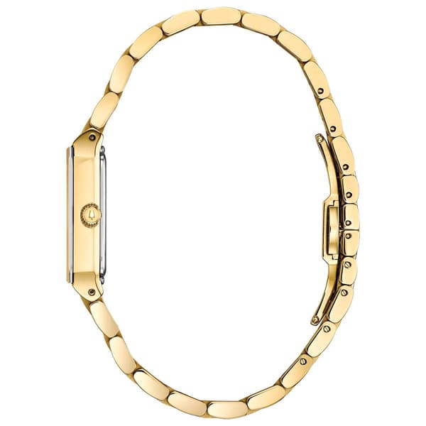 Womens Bulova Quadra Champagne Dial Bracelet Watch - 97P140