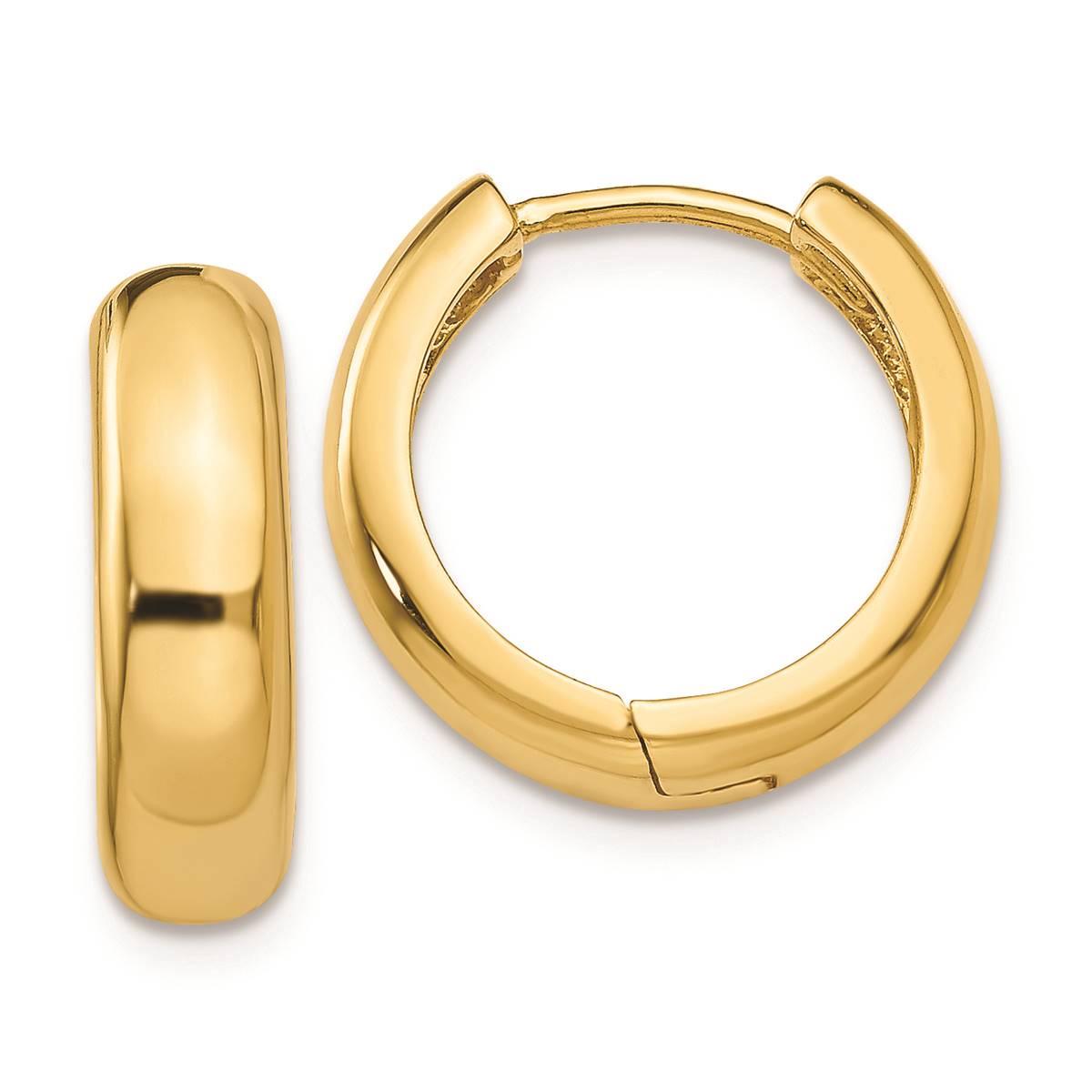 Gold Classics™ 14kt. Gold Curved Hinged Hoop Earrings