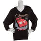 Juniors Corvette Oversized V-Neck Pullover Sweatshirt - image 1