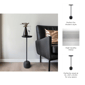 Sagebrook Home 25in. Modern Black Accent Table with Tray Top - image 4