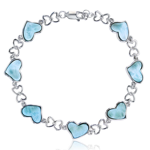 Gemstone Classics&#40;tm&#41; Silver & Larimar Heart Bracelet - image 