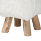bali & pari Scotlyn Faux Fur Footstool with Teak Wood Legs - image 3